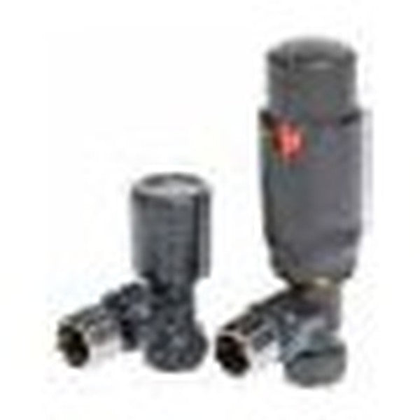 Thermostatic Radiator Valves (Pair) – Angled Anthracite