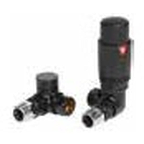 Thermostatic Radiator Valves (Pair) – Corner Black
