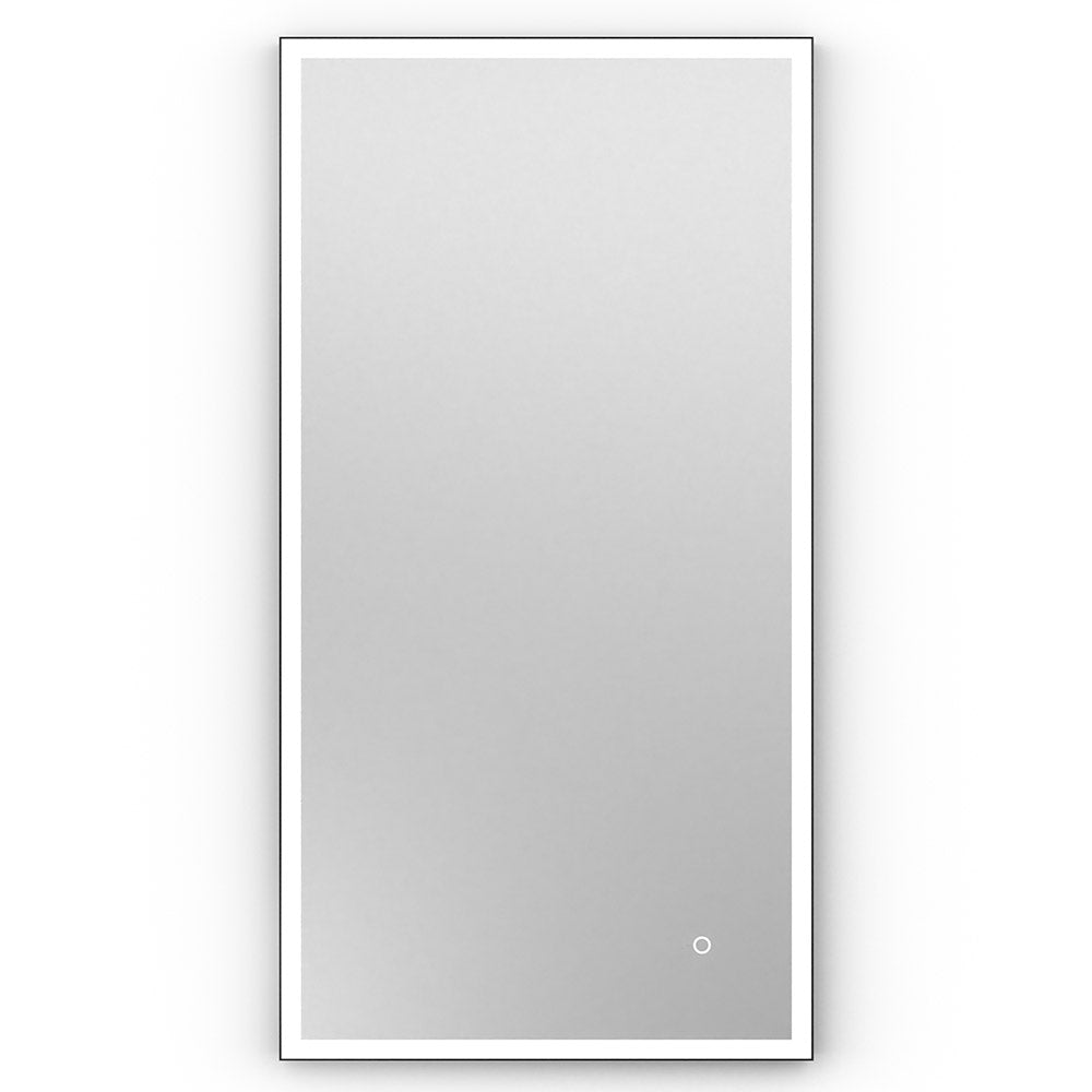 Tate Light Rectangular Mirror 40 Black - 40x80cm
