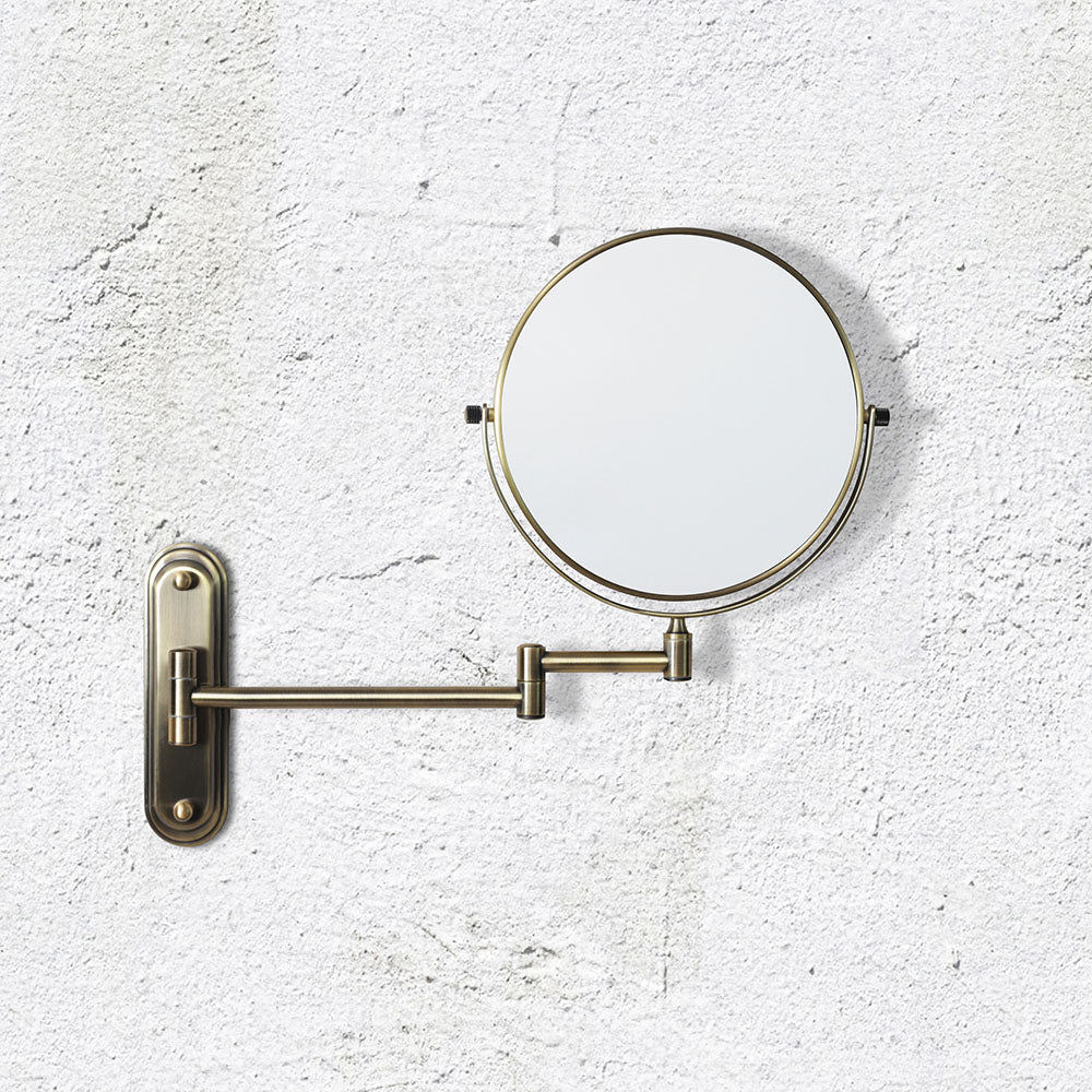 Taylor Reversible 5x Magnifying Wall Mirror - Aged Brass