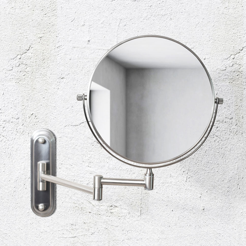 Taylor Reversible 5x Magnifying Wall Mirror - Brushed Nickel