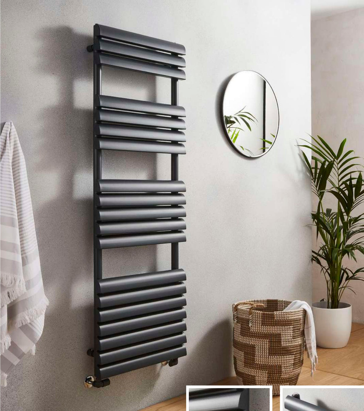 Verona Anthracite Heated Towel Rail