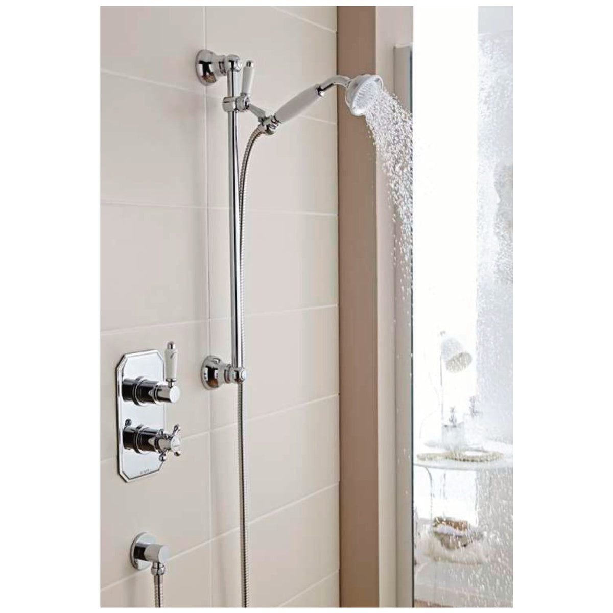 Vittoria Traditional Thermostatic Shower Sets & Valves, Concealed valve with slide rail kit