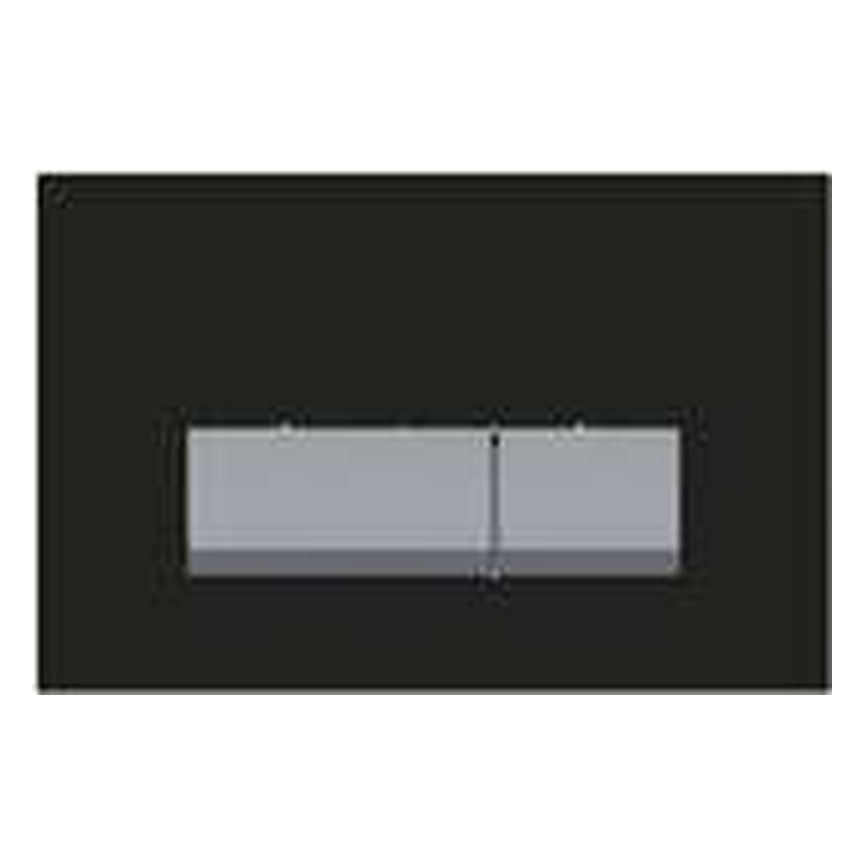 WC Frame Flush Plates – Black glass, chrome buttons