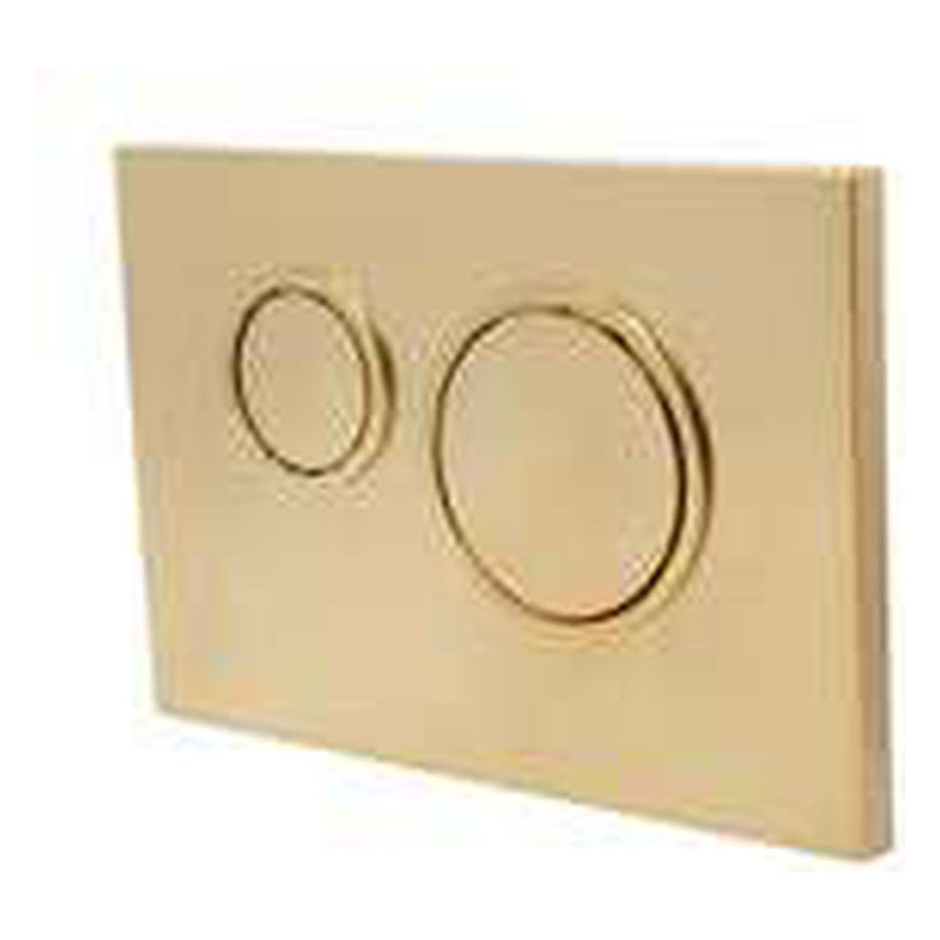 WC Frame Flush Plates – Round, brushed brass