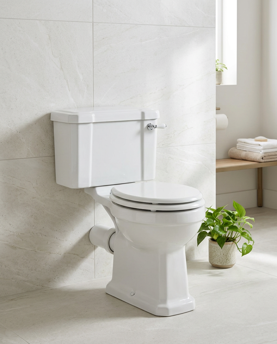 Windham Close Coupled Toilet in a bright modern bathroom